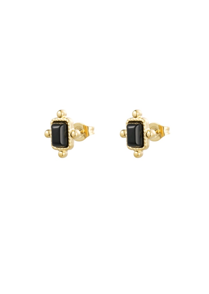 Studs vintage - goud/zwart