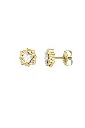 Studs met structuur en diamant - goud- Stainless Steel per stuk