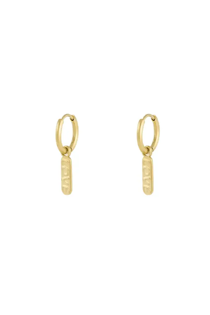 Lovely Tag oorbellen - goud per stuk