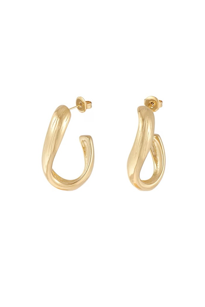 Twisted elegantie oorbellen - Goud kleur per paar