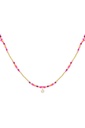 Kleurrijke ketting natuursteen en strass - fuchsia