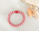 Haarelastiekjes bracelet rood / Roze