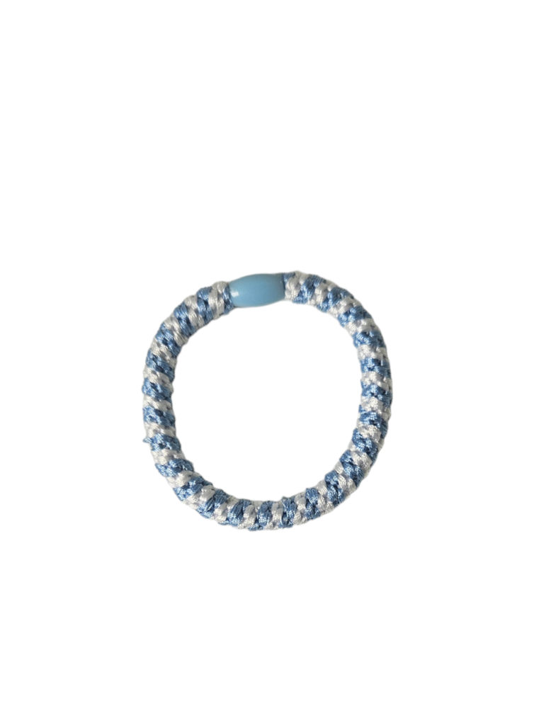 Haarelastiekjes bracelet blauw/ wit