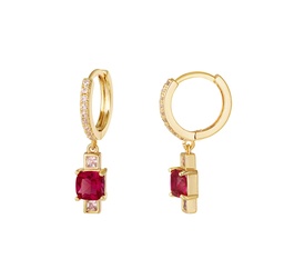 Oorbel zircon bedel - Sparkle Collectie roze per paar