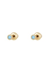 Oorsteker zirkoon - Sparkle Collectie Blauw & Gold Koper per stuk