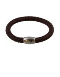 Heren Armband Leather Bracelet Brown 23cm