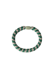 Haarelastiekjes bracelet groen/ beige