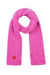 Wintersjaal met hart detail - Fuchsia