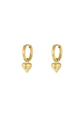 Oorbellen heart hue - Goud kleur per stuk