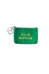 Sleutelhanger portemonnee metallic come fly with me - groen
