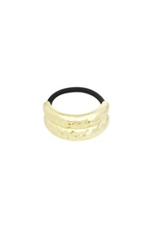 Textured elegance haarelastiek - Goud kleur