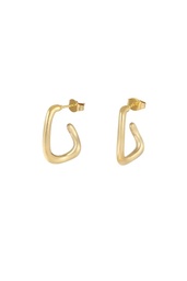 Gouden oversized knoopoorbellen per paar