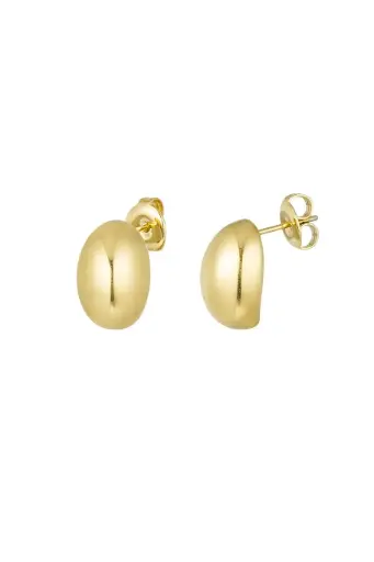 Gouden knop oorbel per paar