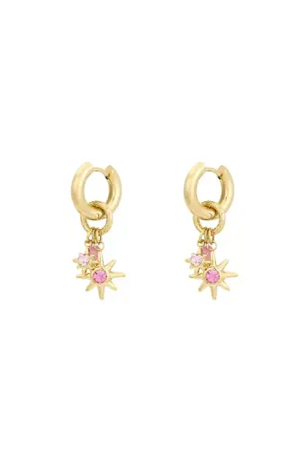 oorbellen pink starlight goud per paar