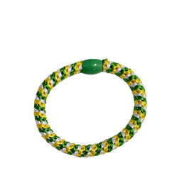 Haarelastiekjes bracelet groen, wit, geel