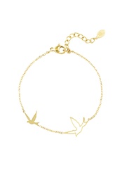 Armband vogel - goud